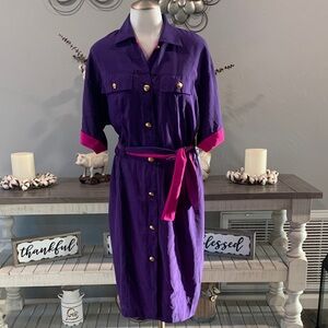 Vintage Chaus Purple/Pink Midi Dress